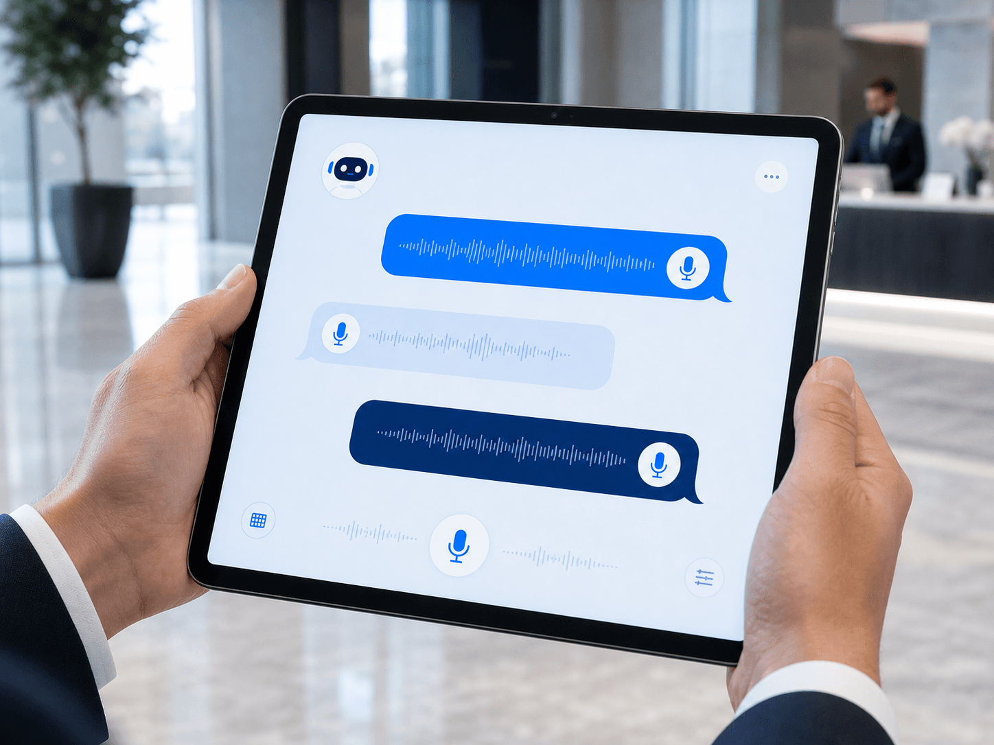 Talkinn AI Chat Assistant Tablet Product Interface